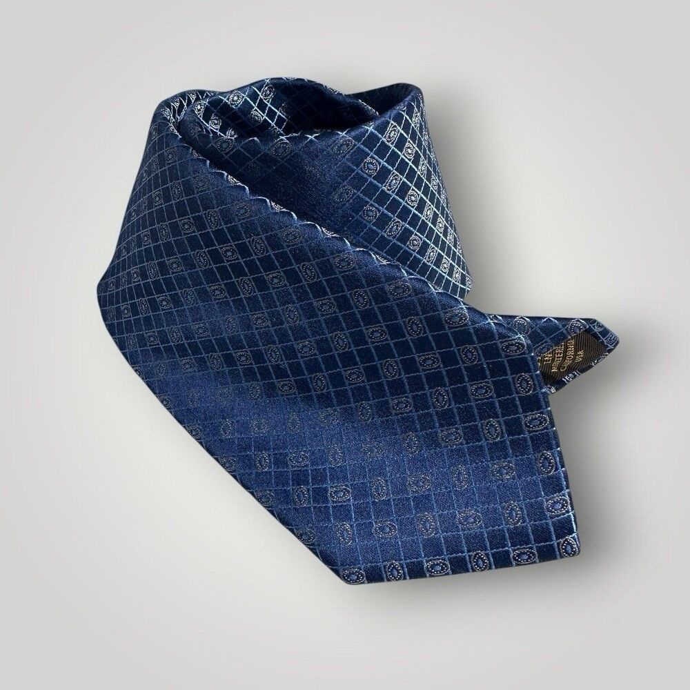 ROBERT TALBOTT Silk Tie Geometric/Polka dot 100% Silk Necktie Gray/Blue NWOT